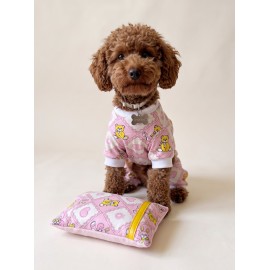 Toad Teddy Penye Tulum Yastık Takım Uyku Set Köpek Tulum Elbise