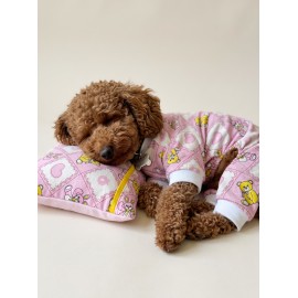 Toad Teddy Penye Tulum Yastık Takım Uyku Set Köpek Tulum Elbise