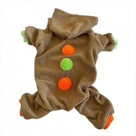 Trio Flower Brown Köpek Tulumu Köpek Kıyafeti