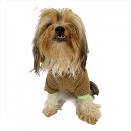 Trio Flower Brown Köpek Tulumu Köpek Kıyafeti