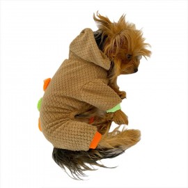 Trio Flower Brown Köpek Tulumu Köpek Kıyafeti