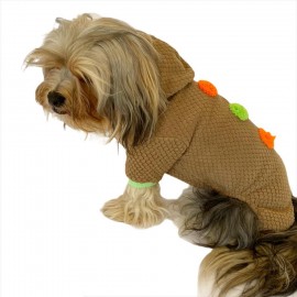 Trio Flower Brown Köpek Tulumu Köpek Kıyafeti