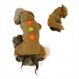 Trio Flower Brown Köpek Tulumu Köpek Kıyafeti