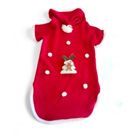 White Tree Kırmızı Yılbaşı Köpek Kıyafeti | Noel Baba Kapüşonlu Polar Sweatshirt | Orta ve Büyük Irklar İçin