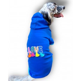 Love of Blue Kapşonlu Sweatshirt Orta ve Büyük Irklar İçin