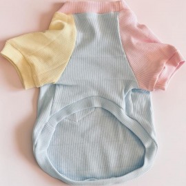 Bubbles Pastel Kedi Tişörtü | Cepli Şeker Renkli Yazlık Kedi Kıyafeti | Küçük ve Orta Irk Kediler İçin 