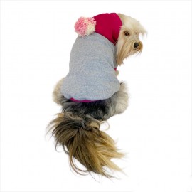 Pink Amigo Kapşonlu Sweatshirt Köpek Kıyafeti Köpek Elbisesi 