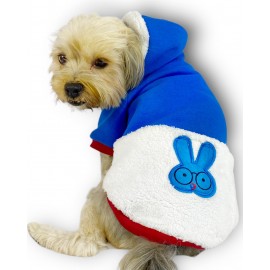 Sweet Blue Rabbit Kapşonlu Sweatshirt Köpek Kıyafeti Köpek Elbisesi 