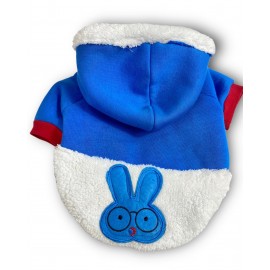 Sweet Blue Rabbit Kapşonlu Sweatshirt Köpek Kıyafeti Köpek Elbisesi 