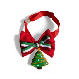 Yılbaşı Ağacı Kedi Papyon Tasması | Kırmızı Fiyonk Boyun Aksesuarı | Noel Temalı Kedi Süsü