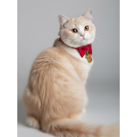 Yılbaşı Geyiği Kedi Papyon Tasması | Kırmızı Fiyonk Boyun Aksesuarı | Noel Temalı Kedi Süsü