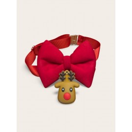 Yılbaşı Geyiği Kedi Papyon Tasması | Kırmızı Fiyonk Boyun Aksesuarı | Noel Temalı Kedi Süsü