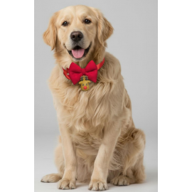 Yılbaşı Geyiği Köpek Papyon Tasması | Kırmızı Fiyonk Boyun Aksesuarı | Noel Temalı Köpek Süsü | Orta ve Büyük Irklar İçin