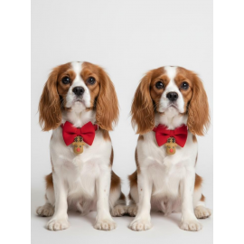 Yılbaşı Geyiği Küçük Irk Köpek Papyon Tasması | Kırmızı Fiyonk Boyun Aksesuarı | Noel Temalı Köpek Süsü